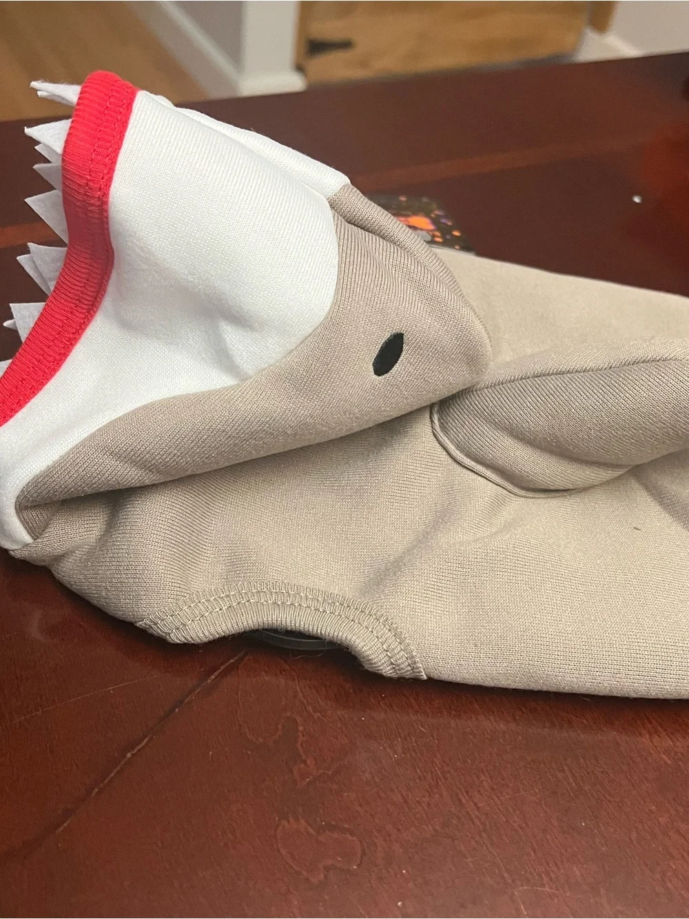 Shark Dog Costume in Cream